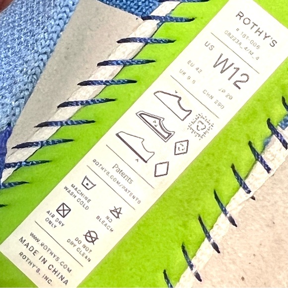 Rothy’s The Ballet Flat Cerulean Blue Comfort Slip On Bows Women’s 12 - Picture 14 of 15